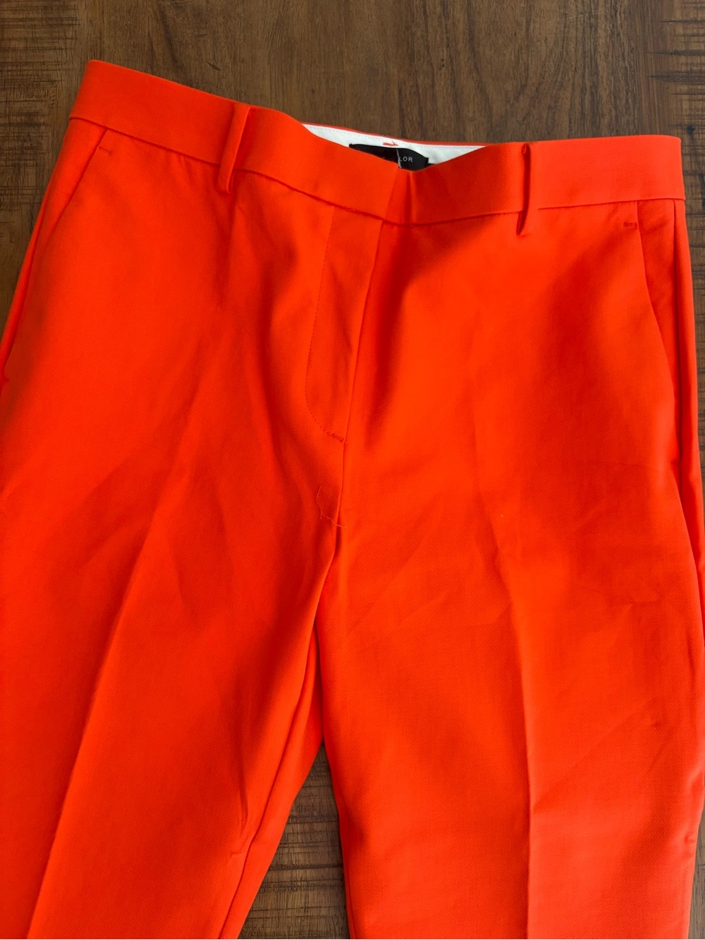 Ann Taylor Bright Orange Eva Straight-Leg Trousers NWT 10 - Picture 2 of 5